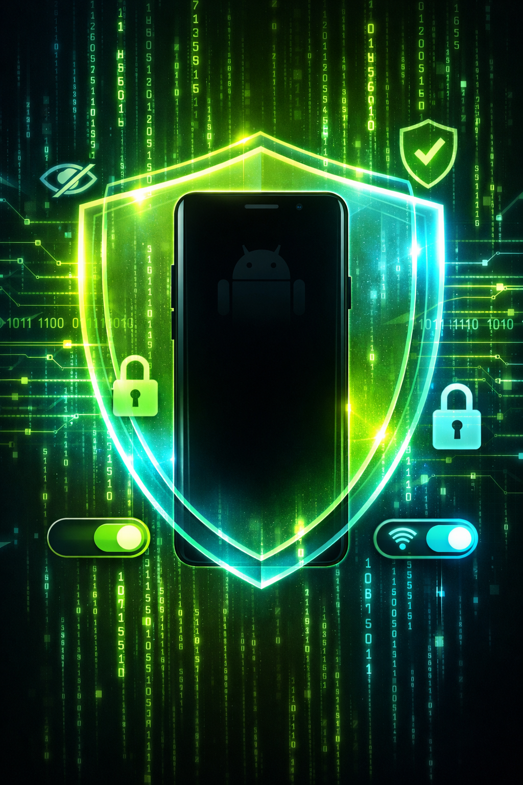 Android device shielded by encrypted data layers.